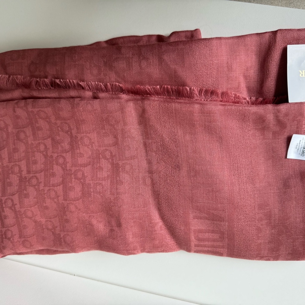 Dior Silk Rose Fringe Scarf